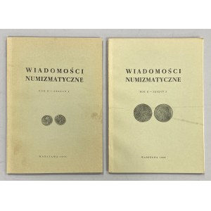 Wiadomości numizmatyczne 1958/2-3 (2szt)