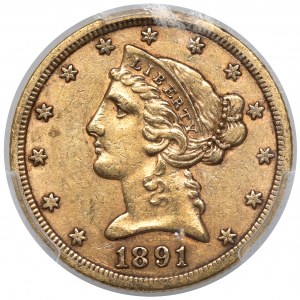 USA, 5 dolarów 1891-CC, Carson City