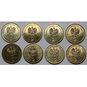 2 złote 1999-2001 - zestaw (8szt)