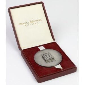 Medal, 200 lat Mennicy Warszawskiej 1766-1966 - tombak srebrzony - RZADKI