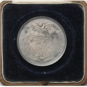 Medal chrzcielny, srebrny - w pudełku Na pamiątkę chrztu