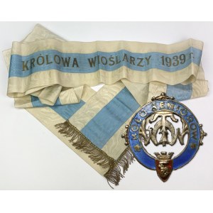 II RP, Odznaka Koło Seniorów Warszawa + Wstęga Królowej Wioślarzy 1939