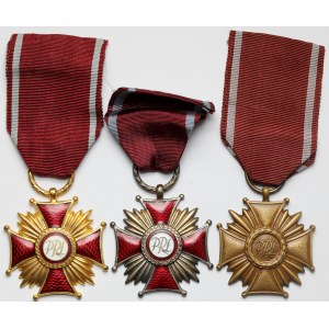 PRL, Krzyże Zasługi z monogramem PRL - zestaw (3szt)