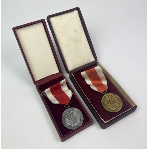 PRL, Srebrny i Brązowy Medal Za Zasługi dla Obronności Kraju - zestaw (2szt)