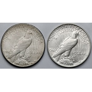 USA, Dolar 1923 - Peace Dollar - zestaw (2szt)