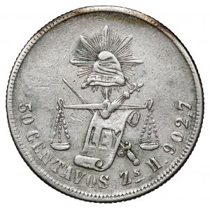 Meksyk, 50 centavos 1873 Zs, Zacatecas