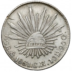 Meksyk, 2 reale 1861 Mo, Meksyk