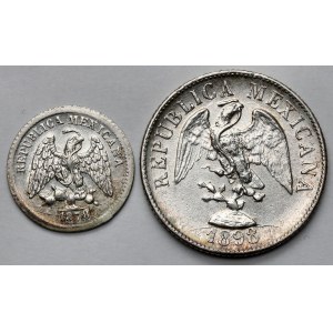 Meksyk, 5 i 20 centavos 1878-1898 - zestaw (2szt)
