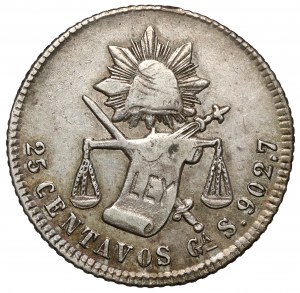 Mexico, 25 centavos 1881 Ga, Guadalajara