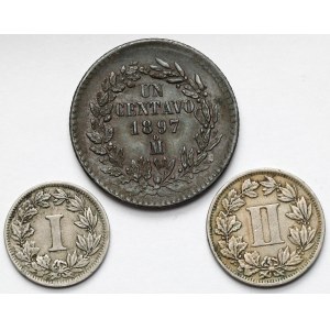 Meksyk, 1-2 centavo 1883-1897 - zestaw (3szt)