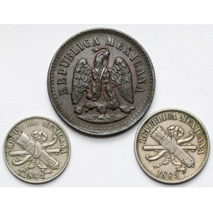 Meksyk, 1-2 centavo 1883-1897 - zestaw (3szt)