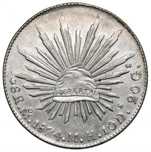 Mexiko, 8 realů 1874 Mo, Mexiko