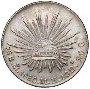 Mexico, 8 reals 1880 Mo, Mexico - countermarks