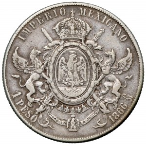 Meksyk, Maksymilian I, Peso 1866 Mo, Meksyk