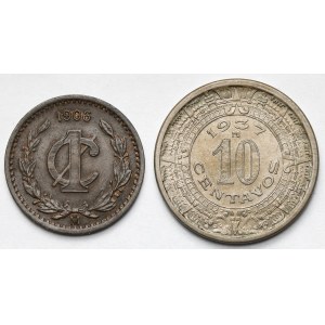 Meksyk, 1-10 centavos 1906-1937 - zestaw (2szt)