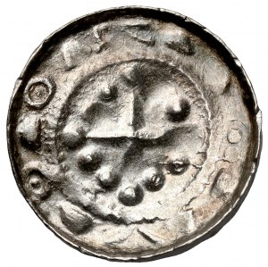 CNP V cross denarius - pearl cross
