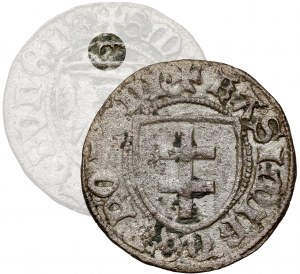 Casimir IV Jagellon, Szeląg Toruń - cercle au-dessus de l'écu