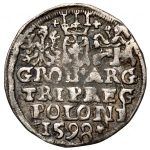 Zygmunt III Waza, Trojak Lublin 1598 - pełna data - krzyże