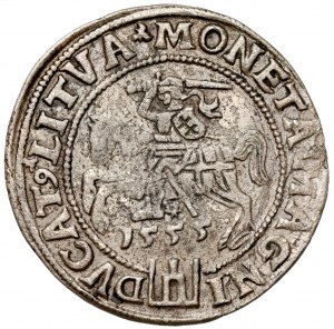 Sigismondo II Augusto, penny lituano a piede 1555, Vilnius