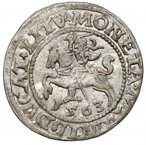 Sigismund II Augustus, Vilnius 1563 halber Pfennig - kleiner Pogoń - MDL
