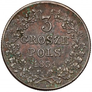 Rivolta di novembre, 3 penny 1831 KG