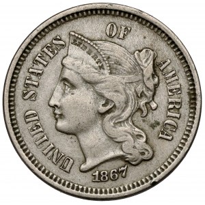 USA, 3 centy 1867, Philadelphia