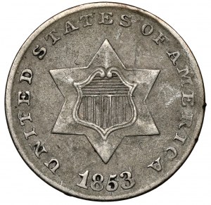 USA, 3 cents 1853, Philadelphia