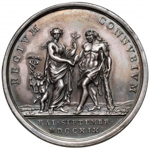 Augustus II the Strong, Nuptial Medal of Clementina Sobieska 1719 - RARE
