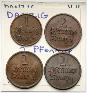 Danzig, 1-2 fenigs 1923-1937 - set (4pcs)
