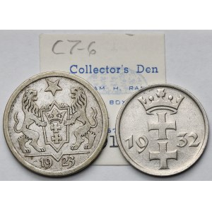 Gdańsk, 1-2 guldena 1923-1932 - zestaw (2szt)