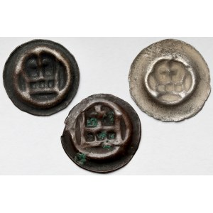 Zakon Krzyżacki, Brakteat - Korona II (1337-1345) - zestaw (3szt)