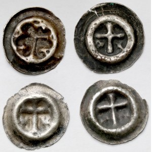 Zakon Krzyżacki, Brakteat - Krzyż łaciński (1317-1328) - zestaw (4szt)