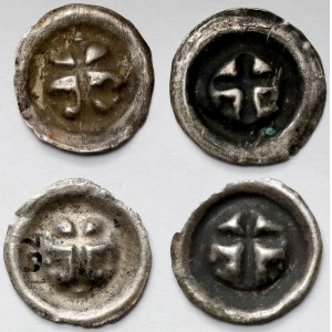 Zakon Krzyżacki, Brakteat - Krzyż łaciński (1317-1328) - zestaw (4szt)
