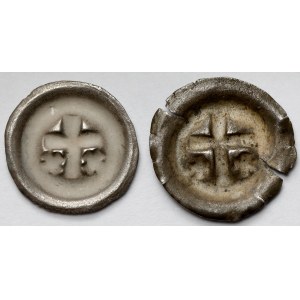 Zakon Krzyżacki, Brakteat - Krzyż łaciński (1317-1328) - zestaw (2szt)