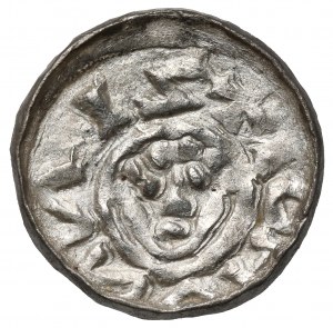 Boleslav III Wrymouth, vroclavský denár - monogram SI - meno vpravo