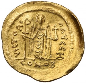 Maurizio Tiberio (582-602 d.C.) Solidus, Costantinopoli