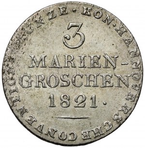 Hannover, Georg IV, 3 groše 1821 LB
