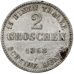 Saxe-Coburg-Gotha, Ernst II, 2 grosze 1868-B