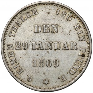 Saxe-Coburg-Gotha, Ernst II, 1/6 talara 1869 - Srebrny jubileusz