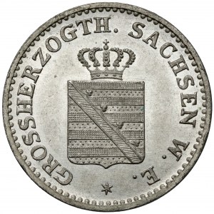 Sasko, Karl Alexander, strieborný peniaz 1858-A