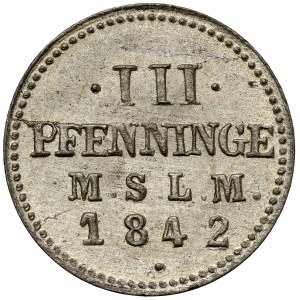 Mecklenburg-Schwerin, 3 fenigi 1842 MSLM