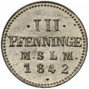Meklenbursko-Schwerin, 3 fenig 1842 MSLM