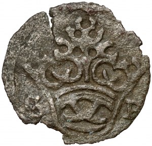Sigismondo I il Vecchio, denario di Cracovia senza data (1527-29) - SP e sciabole