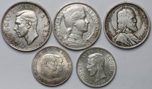 Europe, pièces en argent 1929-1953 - set (5pcs)
