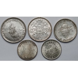Europa, srebrne monety 1929-1953 - zestaw (5szt)