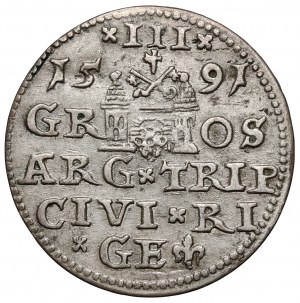 Zygmunt III Waza, Trojak Ryga 1591 - późne
