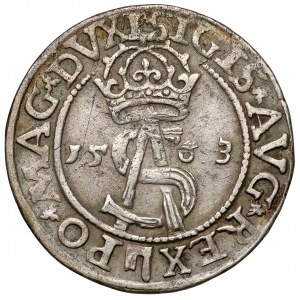 Zygmunt II August, Trojak Wilno 1563 - prążkowany