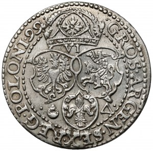Sigismund III Vasa, Malbork Sixpence 1599 - large head