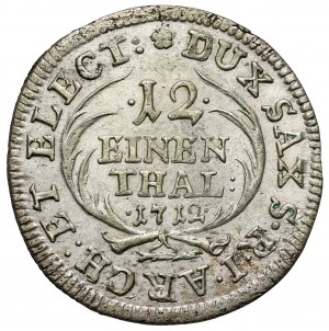 Augustus II the Strong, 1/12 thaler 1712 EPH, Leipzig - BEAUTIFUL