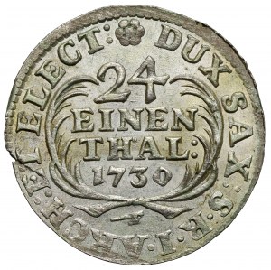 August II. der Starke, 1/24 Taler 1730 IGS, Dresden - SCHÖN